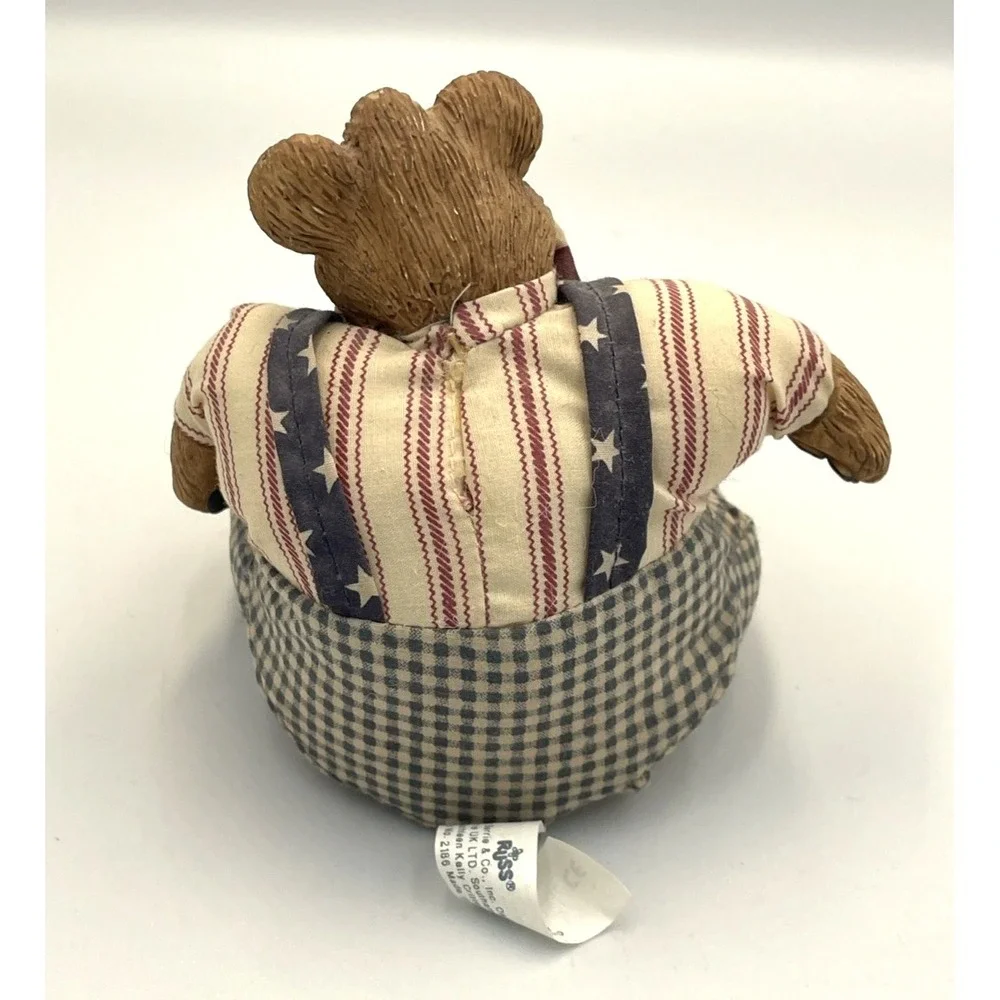 Vtg Russ Berrie Yankee Doodle Bear #2186 Shelf Sitter American‎ Flag Patriotic